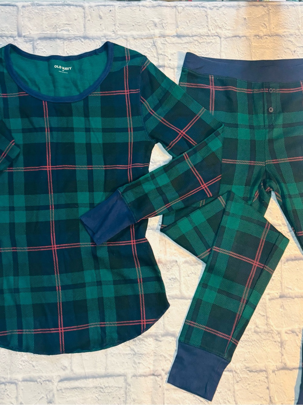 Women’s Old Navy Thermal-Knit Pajama Set XS/S Forest Green